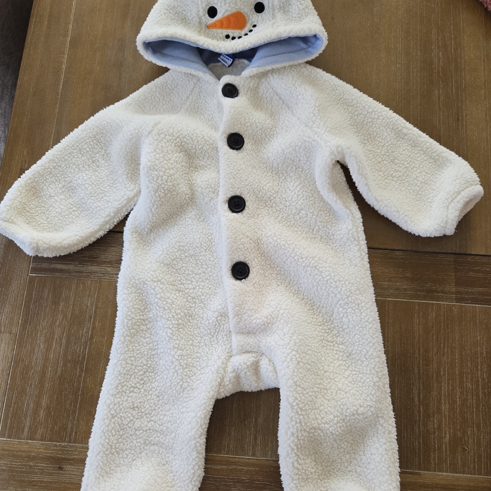 Old Navy Cream Snowman Kids Footie